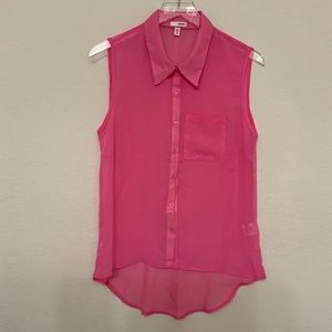 BONGO Pink Sleeveless Sheer Top Size L